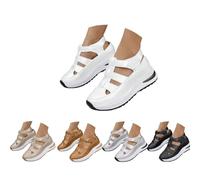 Générique Orthopedic Sandals for Women Summer Hollow Out Closed Toe Sneaker Breathable Comfortable Platform Arch Support Platform Wedge Sandal Slip On Walking Business Slipper (white,41)