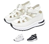 Générique Orthopedic Sandals Orthopedic Shoes for Women Summer Comfortable Platform Hollow Out Breathable Wedge Sneakers Closed Toe Wide Sport Sandals Beach Shoes (White,38)