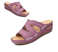 Générique Orthopedic Wedge Sandals for Women 2025 omfortable Open Toe Wedge Beach Sandals Arch Support Wedge Non Slip Flip Flops (1PCS/A,43)