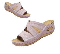 Générique Orthopedic Wedge Sandals for Women 2025 omfortable Open Toe Wedge Beach Sandals Arch Support Wedge Non Slip Flip Flops (1PCS/C,36)