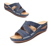Générique Orthopedic Wedge Sandals for Women 2025 omfortable Open Toe Wedge Beach Sandals Arch Support Wedge Non Slip Flip Flops (1PCS/D,43)