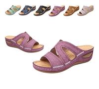 Générique Orthopedic Wedge Sandals for Women, 2026 Women's Arch Support Platform Open Toe Wide Width Open Toe Beach Shoes,Casual Walking Slippers for Summer (Purple,36)