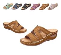 Générique Orthopedic Wedge Sandals for Women, 2026 Women's Arch Support Platform Open Toe Wide Width Open Toe Beach Shoes,Casual Walking Slippers for Summer (Brown,38)