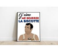 Générique OSS 117 : Le Caire nid d'espions - J'aime me beurrer la biscotte - Affiche minimaliste - Poster - Impression (50 * 67cm)