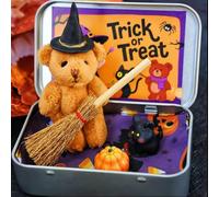 Générique Ours d'halloween dans Une boîte pour « Trick Or Treat », Mini Ours en Peluche Fait Main, Cadeaux pour remplir Les Sacs de friandises, décorations pour fêtes d'halloween (#A)