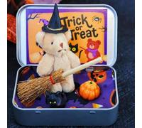 Générique Ours d'halloween dans Une boîte pour « Trick Or Treat », Mini Ours en Peluche Fait Main, Cadeaux pour remplir Les Sacs de friandises, décorations pour fêtes d'halloween (#B)