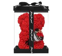 Générique Ours en, Eternelle en Forme De Ours, oursons en Artificielle, Idee Cadeaux, Ours Eternelle Ours À Fleurs,Fête des Mères Cadeau Maman/Mamie,Fleur, Personnalisé Saint Valentin