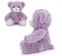 Générique Ours en Peluche Cœur - Doudou Mignon avec Symbole Je T’Aime | Cadeau Doux À Câliner pour Saint-Valentin | Coussin Décoratif 23cm Rose Ou Violet