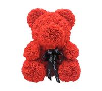 Générique Ours en Rose Artificielle, 25cm Fleur Artificielle, Fleur Éternelle Ours en Fait À Main pour Saint Valentin, Anniversaire, Mariage, Cadeaux pour Femme, Petite Amie, Décoration De Maison