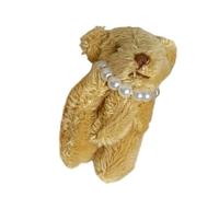 Générique Ours Miniature en Peluche avec chaîne de Perles | Chaîne de perles réglable avec décorations de perles interchangeables pour emballage, à main