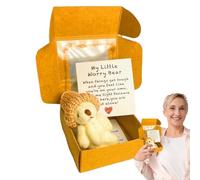 Générique Ours Miniature | Nounours en Peluche dans Une Boîte Cadeau - Jouet Animal Fait Main avec Carte d'Encouragement pour Graduation Mère Bébé Naissance Noël Saint-Valentin Attention
