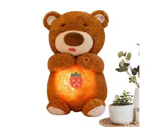 Générique Ours Respirant - Peluche Calmante | Figurine de Sommeil avec Son et lumière pour, Peluche à Respiration Rythmique pour Aide au Sommeil bébé, Rechargeable USB, Cadeau de Noël, 1-Pack.