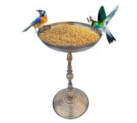 Générique Outdoor Bird Bath - Garden Standing Bird Bath Waterer - Courtyard Iron Art, Antiqued Animals Water Bowl Statue for Hummingbird Parrot Parakeet Patio Yard