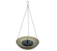 Générique Outdoor Bird Bath, Solar Fountain Bubbler, Hanging Hummingbird Bowl, Garden Water Feature, Decorative Feeder Basin for Terrace, Patio, Home, Living Room, Bed Rooms, 9.84x9.84x3.15 inches