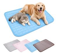 Générique Outdoor Cooling Mat for Dogs Ice Silk, Dog Cooling Mat Indoor for Indoor, Outdoor & Car Use, Washable, Non-Slip Gel Pet Cool Pad for Dogs in Hot Summer for Kennel Home Travel (Blue, XS)