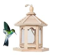 Générique Outdoor Hanging Bird Feeder - Sturdy Wooden Food Holder, Protective Roof Cover, Mechanism, Eco-Friendly Material | Backyard Garden, Farmhouse Decor, Tree Feeder, Park Wildlife, Watching
