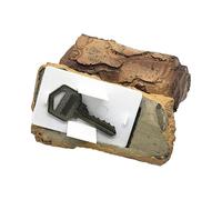 Générique Outdoor Hider, Fake Wood Button Holder, Unique Gadgets Storage, Sturdy Construction, (3.94x2.36x1.77 inches), Great for Yard Decoration, Securely Storing Keys Outdoors