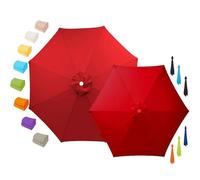 Générique Outdoor Patio Parasol Replacement Canopy 6Ribs 8 Ribs, 2.0m 2.5m 3.0m 4.0m Waterproof Umbrella Fabric Cover, UV Protection Market Umbrella Top for Garden Pool Yard(Bright Red,3.0m/8 Ribs)