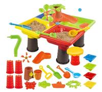 Générique Outdoor Sand Table, Sensory Water Activity Set, Interactive Sandbox Toys, 17-inch Multi-Level Play Tabletop, Idea for Toddler, Kids, Backyard, Beach, Camping, Pool and Parties