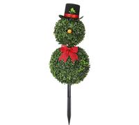Générique Outdoor Snowman Decoration - 2.6ft Holiday Figurine for Yard Porch Display | ABS with Red Bow Hat, Winter Garden Ornament, for Christmas, Home, Shop, Backyard, Lawn, Seasonal Accent