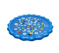 Générique Outdoor Water Play Sprinklers - 100cm English Letters Prints Learning Pool,Non Slip Water Pad for Kids Outside - for Ages 2-10 Boy Girl Dog Outdoor Backyard Garden Park Lawn Beach