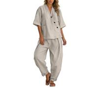 Générique Outfit Femme Oversize Ensemble Rose Boutique Loose Couple Mesure Ecru Rayures Lila Pants Pres Pince Polyester Princesse T Classique Redingote Brassière Aesthetic