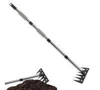Générique Outil Arrache Mauvaises Herbes Manche Long,Râteau à Désherbage de Jardin avec Manche | Extracteur Robustepour Sol Jardin Massif Terrasse Cour Désherbage Aiguilles de Pin