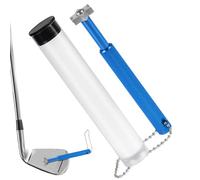 Générique Outil d'Affûtage de Rainures de Club de Golf - Affûteur de Rainures de Wedge en Aluminium - Accessoire de Nettoyage Golf Réglable avec Dragonnette Anti-Perte pour Femme Homme Jeunes