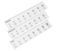 Générique Outil De Gabarit De Taille De Pierres Précieuses - 3 Pièces D'installation Sans Effort, Kit De Guide De Taille De Diamant | Outil De Mesure De Tailles De Bague De Gemme