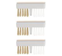 Générique Outil de Manucure 3 Pièces Brosse en Fil de Cuivre et Nylon pour Nettoyage Embouts Ponceuse à Ongles, Nettoyeurs de Manucure Compacts et Solide, Matériel Professionnel pour Salon