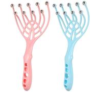 Générique Outil de Massage Cuir Chevelu 9 Griffes Billes Rotatives, Masseur Manuel Portable pour Massage Tête et Cou, Accessoire Détente Spa et Bureau