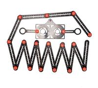 Générique Outil de Mesure Multi-angles, En Alliage D'aluminium, Guide de Perçage Pliable, Gabarit de Positionnement de Carrelage Ajustable pour Les Projets, 16 fois