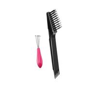 Générique Outil de Nettoyage pour Peigne et Brosse à Cheveux, Kit 2 Pièces en Pp et Acier Inoxydable, Accessoire pour Enlever Cheveux et Peluches, Usage Salon et Domicile, Entretien Soins