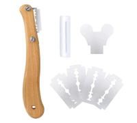 Générique Outil de notation du levain - boiteux | Manche en bois, 5 lames | Coupe- En Acier Inoxydable, Remplacement Facile De La Lame, Rangement Compact De 19 Cm, Pour De Style Boulangerie Et