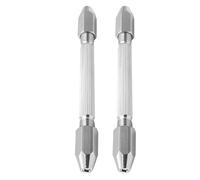 Générique Outil de Réparation de Montre 2pcs Mini Perceuse à Main en Laiton Argenté, Porte-mini Foret 0,5-3,2mm Ergonomique pour Matériaux Fragiles