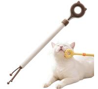 Générique Outil de toilettage et griffoir pour Chat, Baguette de Massage Extensible pour Animaux de Compagnie avec Coussinets de grattage Souples, bâton de toilettage Double Face (Café)