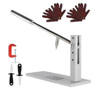 Générique Outil d'écaillage d'huîtres, ouvre-huîtres - Machine à ouvrir les huîtres en acier inoxydable - 2 couteaux, gants, ensemble d'outils pour restaurant d'atelier de fruits de mer à domicile