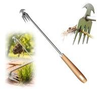 Générique Outil pour Desherber Manuel, Arrache Mauvaise Herbe, en Acier Inoxydable, Griffe de Jardin avec Manche, Outil Desherbage Mauvaise Herbe, Outils de Jardinage (50cm)