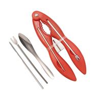 Générique Outils de Fruits de mer | Ensemble de Biscuits à Homard | Outils de sélection de Crabe 4PCS en Acier Inoxydable | Ustensiles de Cuisson à Ongles de Crabe Non Glissant ergonomiques