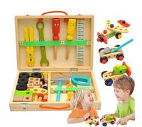 Générique Outils pour,Jouets de Construction en Bois pour Jeu d'Imitation - Coffret D'Outils - pour Garçons et Filles Âgés de 2 à 4 Ans Maison Salle de Jeu Maternelle Garderie