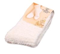 Générique Ouvert Entrejambe Noir Femmes hiver couleurs chaudes chaussettes de lit à la maison filles chaussettes douces Opaque Noir Enfant (White, One Size)