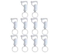 Générique Ouvre-bouteilles et Compact en Métal Argenté Lot de 10 Forme Pied Porte-clés Facile à Utiliser pour Camping ou Mariage
