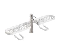 Générique Over Sink Shelf - Faucet Organizer Rack | Fast Draining Grid | U-Shape No-Drill Design, Raised Edge Guard, Durable ABS Material 19.7 Inch, for Bathroom & Kitchen Sink