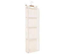 Générique Over The Door Yarn Storage Organizer - Dustproof Clear 4 Zipper Compartments, 15.8x4.7x50 inches Yarn Wall Storage Knitting Organizer for Craft Supplies Knitting Needles