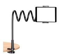 Générique Overhead Phone Stand, 360-Degree Adjustable Gooseneck Arm, PP Phone Holder for Bed, Laying Down Bracket, Heavy-Duty Clamp for Hands-Free Viewing