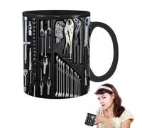 Générique Oversize in Ceramica Nera - da Meccanico Grande Capacità, Divertente Tazzaes da Caffè Tè, Tazzaes per Whisky Birra Succo | Regalo Originale per Appassionati Auto Uomini Meccanici