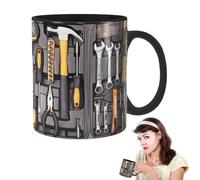 Générique Oversize in Ceramica Nera - da Meccanico Grande Capacità, Divertente Tazzaes da Caffè Tè, Tazzaes per Whisky Birra Succo | Regalo Originale per Appassionati Auto Uomini Meccanici