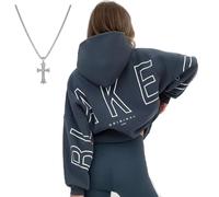 Générique Oversized Christian Heavyweight Faith Sweatshirt, 2026 New Christian Heavyweight Essential Hoodies for Women Men (Sea Blue,TG)