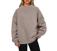 Générique Oversized Sweatshirts for Women Fall Fashion Outfits 2025 Clothes Turtleneck Pullover Long Sleeve Hoodies Tops (Coffee,M)