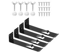 Générique Owl Decoy Mounting Brackets - Carbon Steel 8x1.61x2in Metal Supports with Safety Clips 4 Pack - Garden Owl Fixture Accessories - Heavy Duty Bird Stand Holder